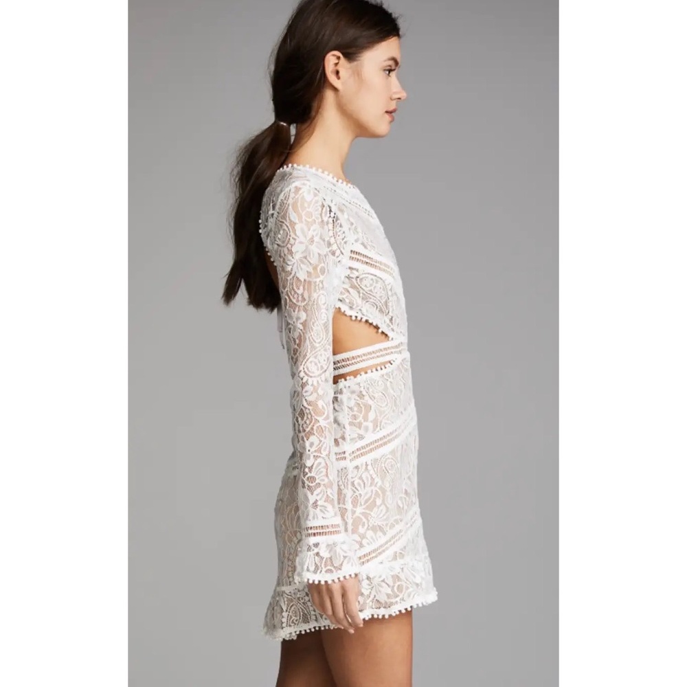 For Love & Lemons Emerie Cutout Lace Dress in White, size small - Picture 2 of 12